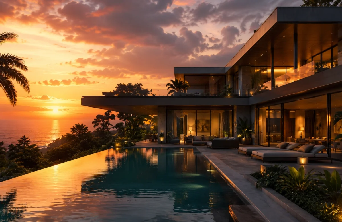 modern luxury home with ocean view